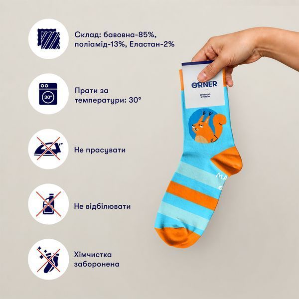Шкарпетки ORNER x Maliunok &laquo;Треба роздуплятись&raquo; (36-40) maliu-0412 фото