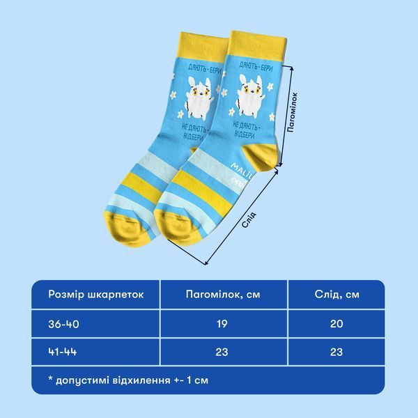 Шкарпетки ORNER x Maliunok &laquo;Дають &mdash; бери&raquo; (36-40) maliu-0410 фото